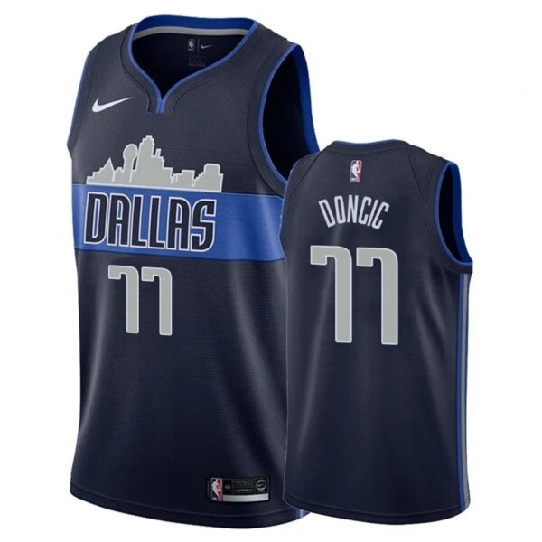 Dallas Mavericks Dark Blue Hot Pressed Jersey - Image 11