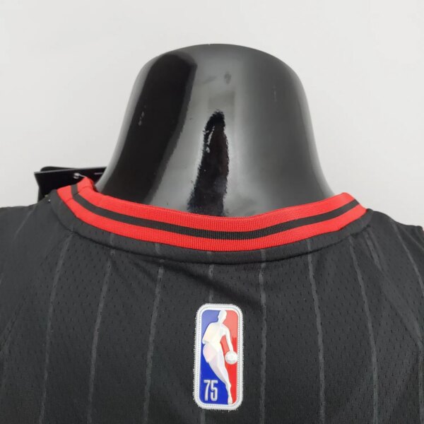 75th Anniversary Rose #1 Bulls Flyers Black NBA Jersey - Image 3