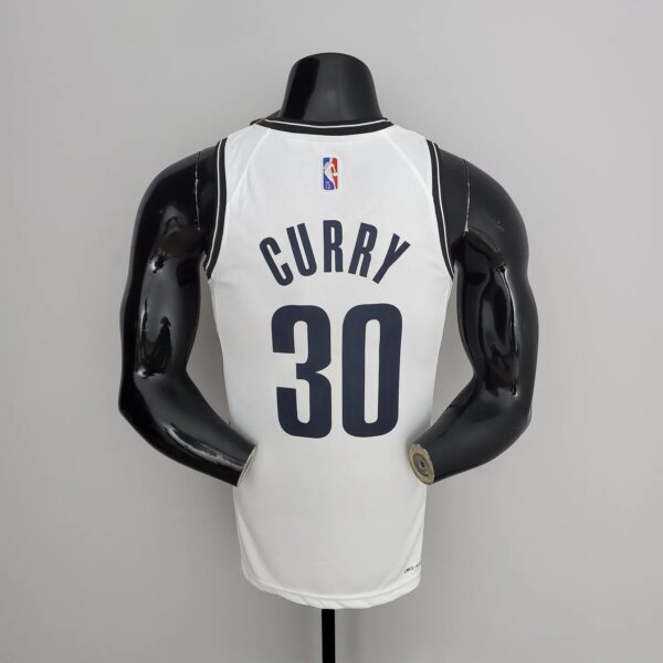 75th Anniversary Curry #30 Nets White NBA Jersey - Image 3