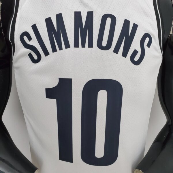 75th Anniversary Simmons #10 Nets White NBA Jersey - Image 2