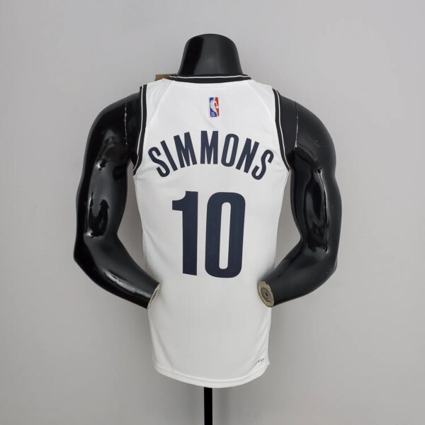75th Anniversary Simmons #10 Nets White NBA Jersey - Image 3
