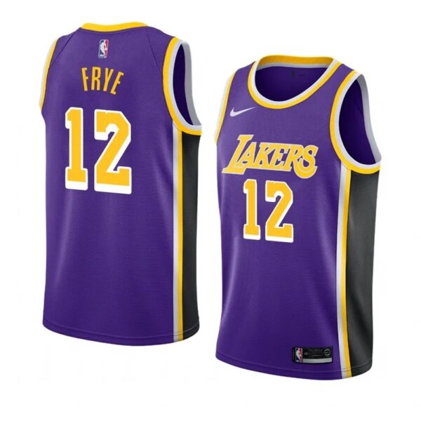 Lakers Violet Retro Round Neck Hot Pressed Jersey - Image 3