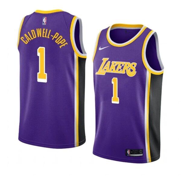 Lakers Violet Retro Round Neck Hot Pressed Jersey - Image 5