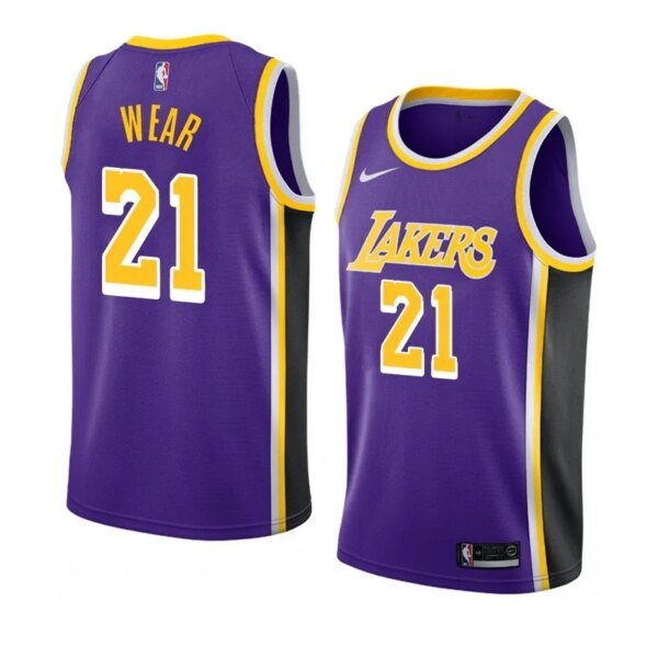 Lakers Violet Retro Round Neck Hot Pressed Jersey - Image 6
