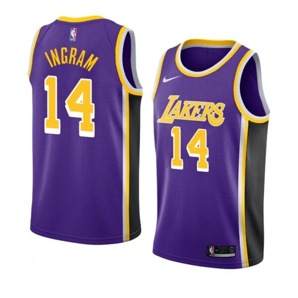 Lakers Violet Retro Round Neck Hot Pressed Jersey - Image 7