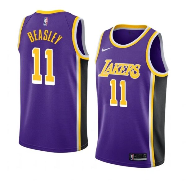 Lakers Violet Retro Round Neck Hot Pressed Jersey - Image 8