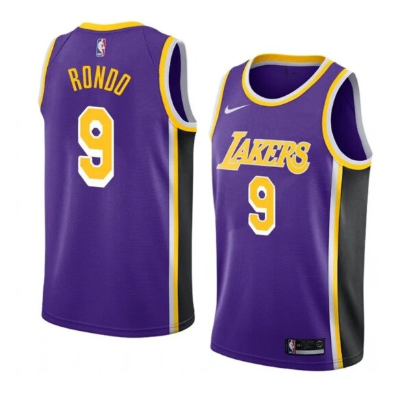 Lakers Violet Retro Round Neck Hot Pressed Jersey - Image 10