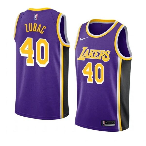 Lakers Violet Retro Round Neck Hot Pressed Jersey - Image 11