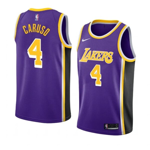 Lakers Violet Retro Round Neck Hot Pressed Jersey - Image 14