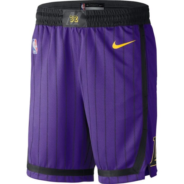 Lakers Violet with Lines Retro Round Neck Hot Pressed Jersey - Image 4