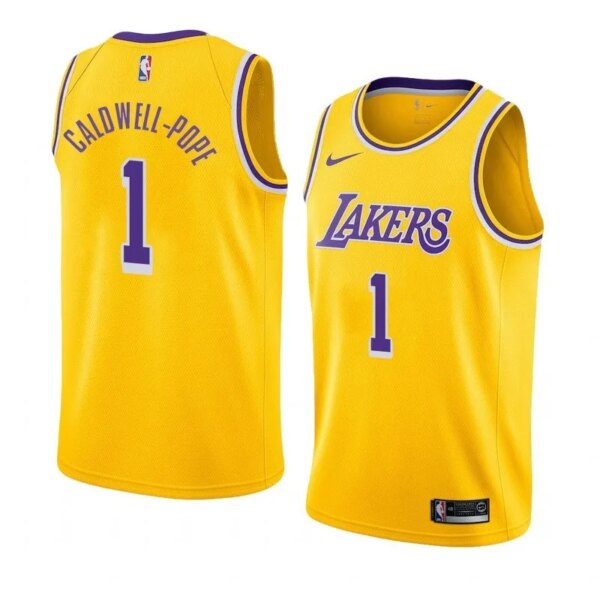 Lakers Yellow Retro Round Neck Hot Pressed Jersey - Image 8