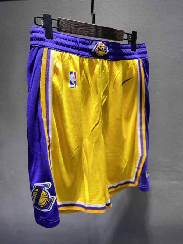 Lakers Yellow Retro Round Neck Hot Pressed Jersey - Image 11
