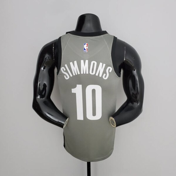 Nets Simmons #10 Flyer Grey NBA Jersey - Image 3