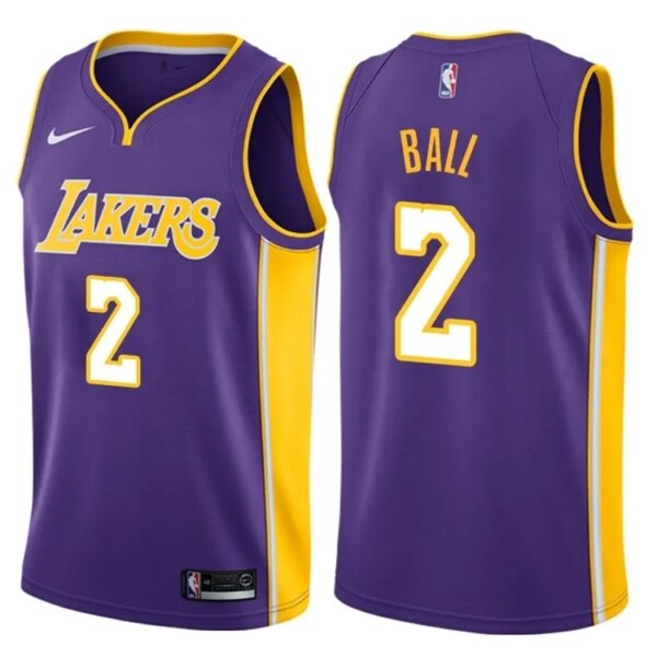 Lakers Violet V-Neck Hot Pressed Jersey - Image 11