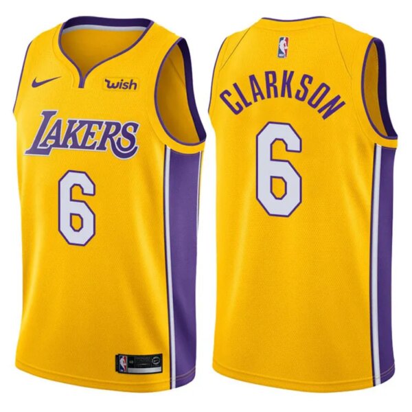 Lakers Yellow V-Neck Hot Pressed Jersey - Image 12