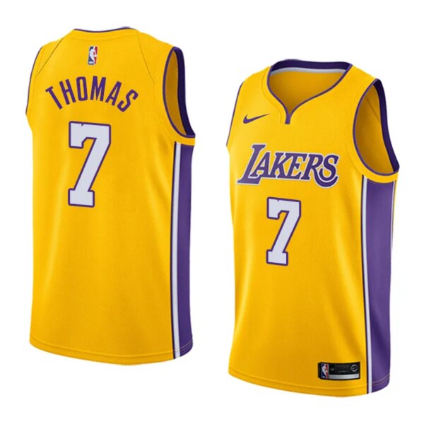 Lakers Yellow V-Neck Hot Pressed Jersey - Image 13