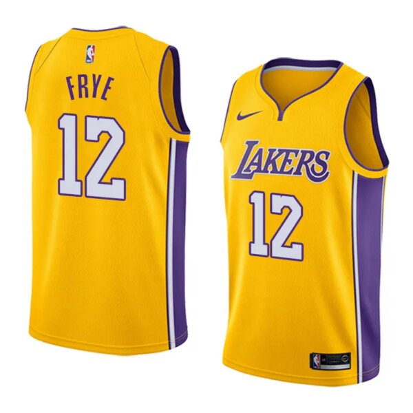Lakers Yellow V-Neck Hot Pressed Jersey - Image 14