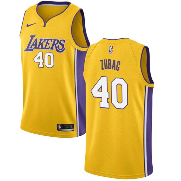 Lakers Yellow V-Neck Hot Pressed Jersey - Image 17