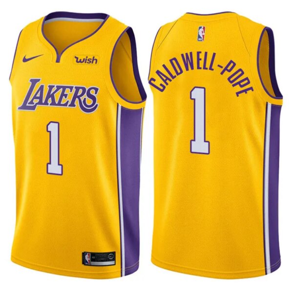 Lakers Yellow V-Neck Hot Pressed Jersey - Image 18