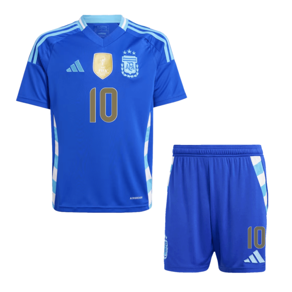 Argentina MESSI #10 Away Jersey Kit 2024 Kids(Jersey+Shorts)