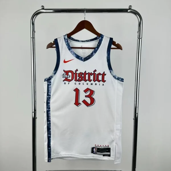 Poole#13 Washington Wizards 2025 NBA White Kit - Image 3