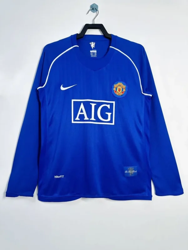 Manchester United Goalkeeper Blue Long Sleeve Kit Retro 07-08