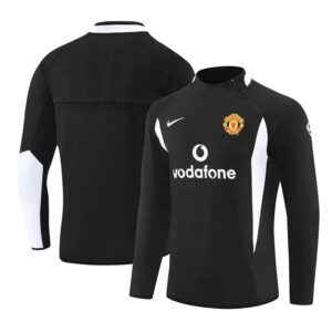 02-03 Manchester United Black Retro Training Suit - Top Only