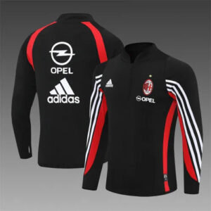 03-04 AC Milan Black Retro Training Suit - Top Only