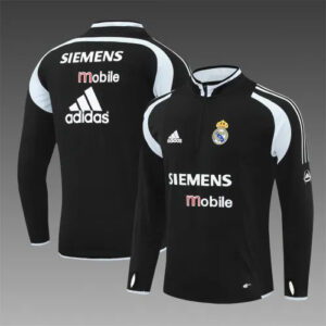 04-05 Real Madrid Black Retro Training Suit - Top Only