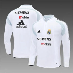 04-05 Real Madrid White Retro Training Suit - Top Only