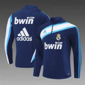 09-10 Real Madrid Blue Retro Training Suit - Top Only