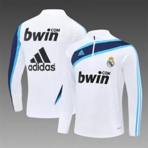 09-10 Real Madrid White Retro Training Suit - Top Only