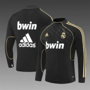 11-12 Real Madrid Black Retro Training Suit - Top Only