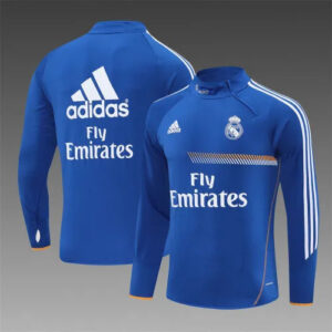 13-14 Real Madrid Blue Retro Training Suit - Top Only