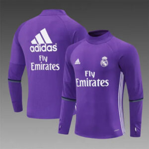 16-17 Real Madrid Purple Retro Training Suit - Top Only