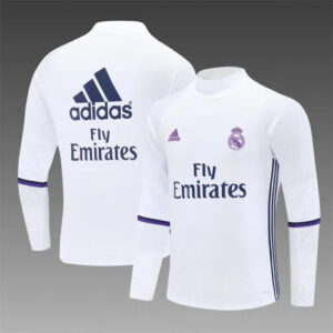 16-17 Real Madrid White Retro Training Suit - Top Only